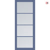 Brooklyn 4 Pane Solid Wood Internal Door UK Made DD6308 - Clear Reeded Glass - Eco-Urban - Colour Options