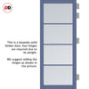 Brooklyn 4 Pane Solid Wood Internal Door Pair UK Made DD6308 - Clear Reeded Glass - Eco-Urban® Heather Blue Premium Primed