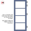 Eco-Urban Brooklyn 4 Pane Solid Wood Internal Door Pair UK Made DD6308SG - Frosted Glass - Eco-Urban® Heather Blue Premium Primed