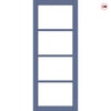 Brooklyn 4 Pane Solid Wood Internal Door UK Made DD6308 - Tinted Glass - Eco-Urban - Colour Options