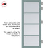Brooklyn 4 Pane Solid Wood Internal Door Pair UK Made DD6308 - Clear Reeded Glass - Eco-Urban® Sage Sky Premium Primed