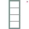 Brooklyn 4 Pane Solid Wood Internal Door UK Made DD6308G - Clear Glass - Eco-Urban - Colour Options