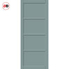 Brooklyn 4 Panel Solid Wood Internal Door Pair UK Made DD6307 - Eco-Urban® Sage Sky Premium Primed