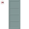 Brooklyn 4 Panel Solid Wood Internal Door UK Made DD6307 - Eco-Urban® Sage Sky Premium Primed