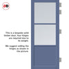 Berkley 2 Pane 1 Panel Solid Wood Internal Door Pair UK Made DD6309 - Clear Reeded Glass - Eco-Urban® Heather Blue Premium Primed