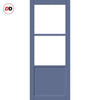 Berkley 2 Pane 1 Panel Solid Wood Internal Door UK Made DD6309 - Tinted Glass - Eco-Urban® Heather Blue Premium Primed