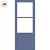 Berkley 2 Pane 1 Panel Solid Wood Internal Door UK Made DD6309 - Tinted Glass - Eco-Urban® Heather Blue Premium Primed