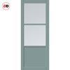 Berkley 2 Pane 1 Panel Solid Wood Internal Door UK Made DD6309 - Clear Reeded Glass - Eco-Urban® Sage Sky Premium Primed