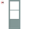 Berkley 2 Pane 1 Panel Solid Wood Internal Door UK Made DD6309 - Tinted Glass - Eco-Urban® Sage Sky Premium Primed