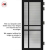 Glasgow 6 Pane Solid Wood Internal Door Pair UK Made DD6314 - Clear Reeded Glass - Eco-Urban® Shadow Black Premium Primed