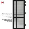 Glasgow 6 Pane Solid Wood Internal Door UK Made DD6314 - Clear Reeded Glass - Eco-Urban® Shadow Black Premium Primed