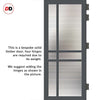 Glasgow 6 Pane Solid Wood Internal Door UK Made DD6314 - Clear Reeded Glass - Eco-Urban® Stormy Grey Premium Primed