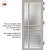 Glasgow 6 Pane Solid Wood Internal Door UK Made DD6314 - Clear Reeded Glass - Eco-Urban® Mist Grey Premium Primed