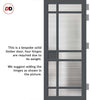Leith 9 Pane Solid Wood Internal Door Pair UK Made DD6316 - Clear Reeded Glass - Eco-Urban® Stormy Grey Premium Primed