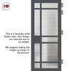 Leith 9 Pane Solid Wood Internal Door UK Made DD6316 - Clear Reeded Glass - Eco-Urban® Stormy Grey Premium Primed