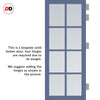 Perth 8 Pane Solid Wood Internal Door Pair UK Made DD6318 - Clear Reeded Glass - Eco-Urban® Heather Blue Premium Primed