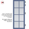 Perth 8 Pane Solid Wood Internal Door UK Made DD6318 - Clear Reeded Glass - Eco-Urban® Heather Blue Premium Primed