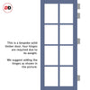 Eco-Urban Perth 8 Pane Solid Wood Internal Door Pair UK Made DD6318SG - Frosted Glass - Eco-Urban® Heather Blue Premium Primed