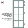 Perth 8 Pane Solid Wood Internal Door UK Made DD6318 - Tinted Glass - Eco-Urban® Sage Sky Premium Primed