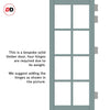 Perth 8 Pane Solid Wood Internal Door Pair UK Made DD6318G - Clear Glass - Eco-Urban® Sage Sky Premium Primed