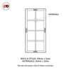 Eco-Urban Perth 8 Pane Solid Wood Internal Door Pair UK Made DD6318SG - Frosted Glass - Eco-Urban® Heather Blue Premium Primed