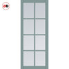 Perth 8 Pane Solid Wood Internal Door UK Made DD6318 - Clear Reeded Glass - Eco-Urban® Sage Sky Premium Primed
