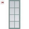 Perth 8 Pane Solid Wood Internal Door UK Made DD6318 - Clear Reeded Glass - Eco-Urban® Sage Sky Premium Primed