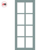EasiKit Internal Door and Frame Kit - Perth 8 Pane Solid Wood Internal Door - Premium Primed - Colour & Glass Options