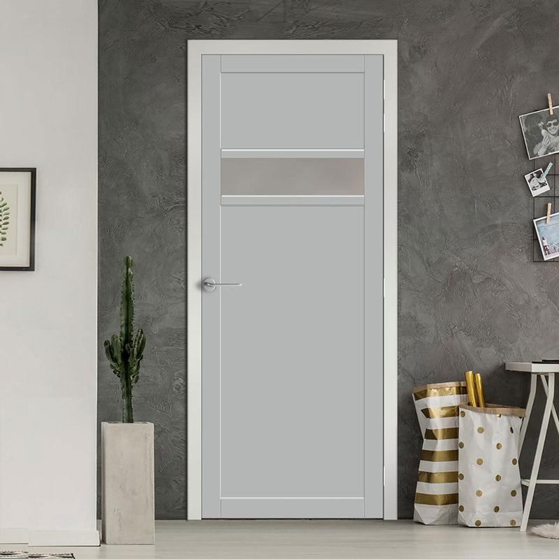 Orkney 1 Pane 2 Panel Solid Wood Internal Door UK Made DD6403SG Frosted Glass - Eco-Urban - Colour Options