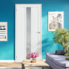 Cornwall 1 Pane 2 Panel Solid Wood Internal Door UK Made DD6404SG Frosted Glass - Eco-Urban - Colour Options