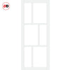 Single Sliding Door & Premium Wall Track - Eco-Urban® Milan 6 Pane Door DD6422SG Frosted Glass - 6 Colour Options