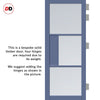 Breda 3 Pane 1 Panel Solid Wood Internal Door Pair UK Made DD6439 - Clear Reeded Glass - Eco-Urban® Heather Blue Premium Primed