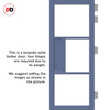 Breda 3 Pane 1 Panel Solid Wood Internal Door UK Made DD6439 - Tinted Glass - Eco-Urban® Heather Blue Premium Primed