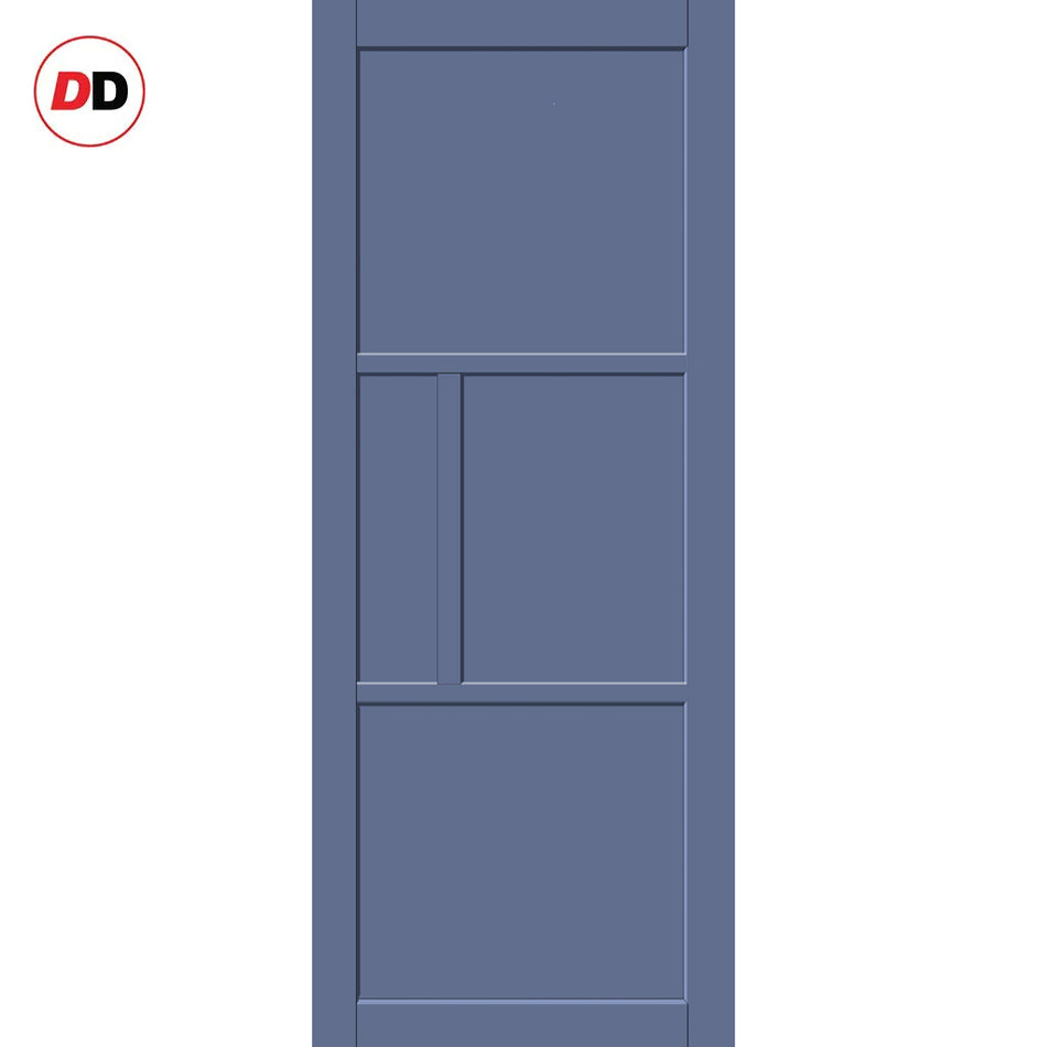 Breda 4 Panel Solid Wood Internal Door UK Made DD6439 - Eco-Urban® Heather Blue Premium Primed