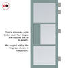Breda 3 Pane 1 Panel Solid Wood Internal Door UK Made DD6439 - Clear Reeded Glass - Eco-Urban® Sage Sky Premium Primed