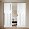 DX30's Panel Double Absolute Evokit Pocket Door - White Primed