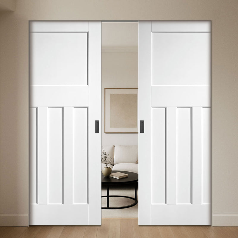 DX30's Panel Double Absolute Evokit Pocket Door - White Primed