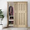 Minimalist Wardrobe Door & Frame Kit - Two DX 60's Nostalgia Oak Panel Doors - Unfinished