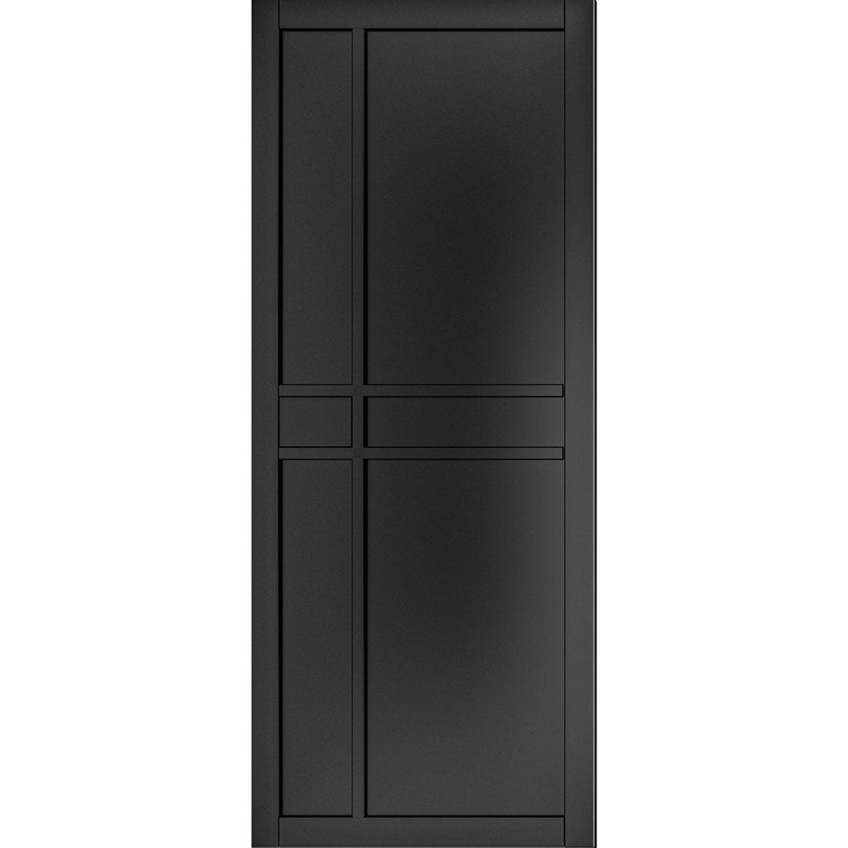 Sliding Top Mounted Black Folding Track & Double Door - Dalston Black Door - Prefinished - Urban Collection