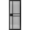Dalston Black Single Absolute Evokit Pocket Door - Prefinished - Tinted Glass - Urban Collection