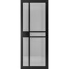 Dalston Black Double Absolute Evokit Double Pocket Door - Prefinished - Tinted Glass - Urban Collection
