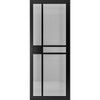 Dalston Black Double Absolute Evokit Double Pocket Door - Prefinished - Tinted Glass - Urban Collection