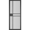 Top Mounted Stainless Steel Sliding Track & Dalston Black Door - Prefinished - Clear Glass - Urban Collection
