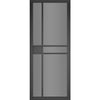 Top Mounted Stainless Steel Sliding Track & Dalston Black Door - Prefinished - Tinted Glass - Urban Collection