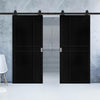 Top Mounted Sliding Track & Dalston Black Double Door - Prefinished - Urban Collection