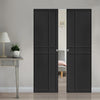 Dalston Black Double Absolute Evokit Double Pocket Door - Prefinished - Urban Collection