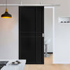 Top Mounted Stainless Steel Sliding Track & Dalston Black Door - Prefinished - Urban Collection