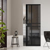 Dalston Black Single Absolute Evokit Pocket Door - Prefinished - Tinted Glass - Urban Collection