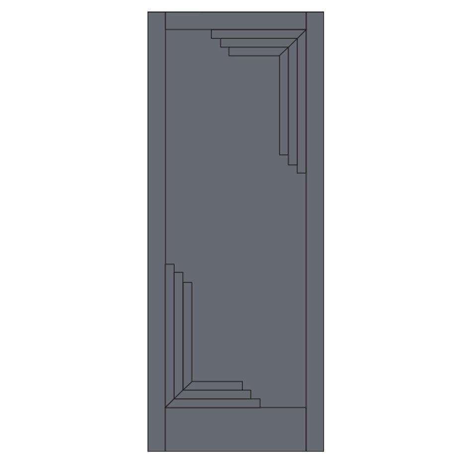 Urban Deco® Solid Wood Internal Door UK Made - Stormy Grey Premium Primed - Bespoke Sizes