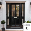 Exterior Colonial 2L 2P Front Door with Two Sidelights - Customisable: Size, Colour, Glass and Sidelight Options